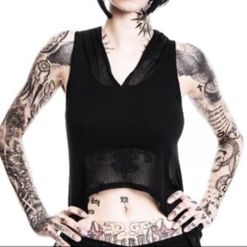 Cropped Sleeveless Hoodie Killstar